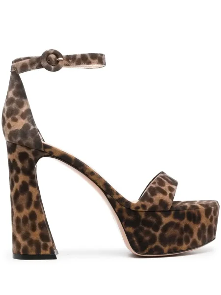 Sandale Gianvito Rossi cu imagine cu model leopard maro