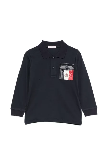Koszulka polo dziecięca Moncler Enfant niebieska