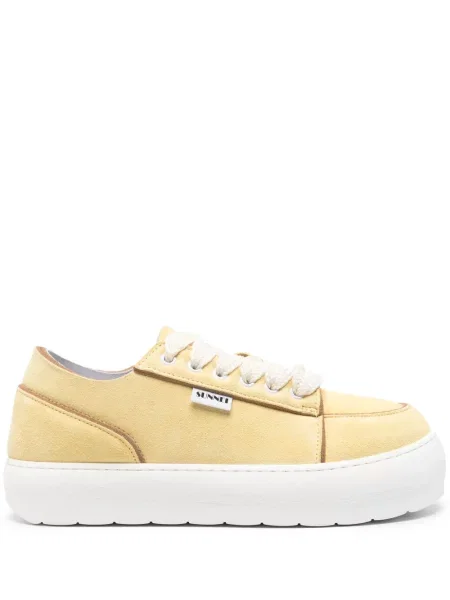Sneakerși Sunnei din piele de căprioară galben