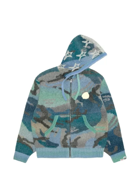 Maskáčová mikina s kapucí Aape By *a Bathing Ape® s potiskem modrá