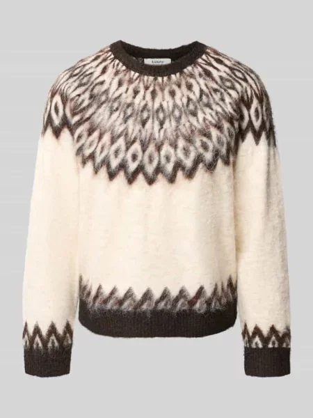 Sweter z dzianiny z okrągłym dekoltem Model MILOU' B.young biały