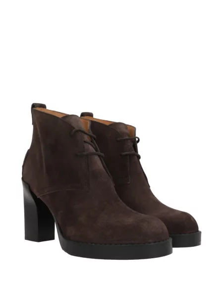 Botine Tod's cu șireturi din dantelă maro