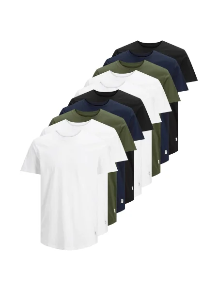 JACK & JONES Póló kék / zöld / fekete fehér