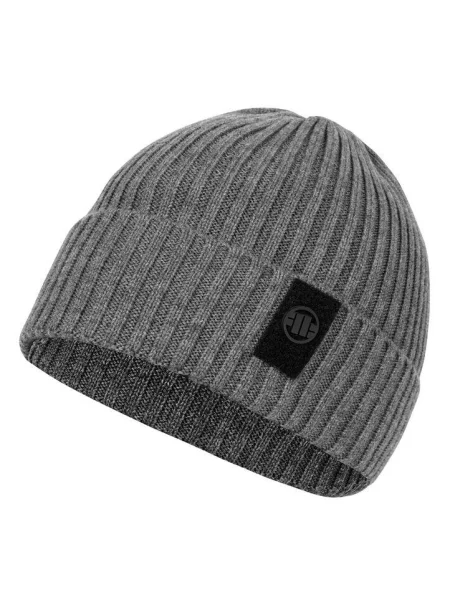 Czapka Pitbull zimowa Velcro Logo szara
