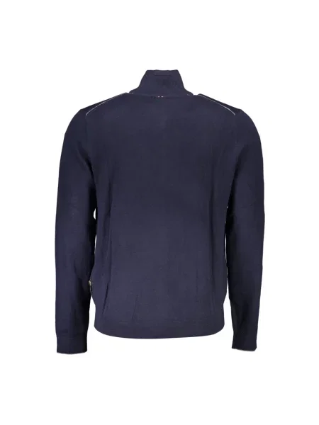 Kardigan Napapijri z długim rękawem wełniany niebieski