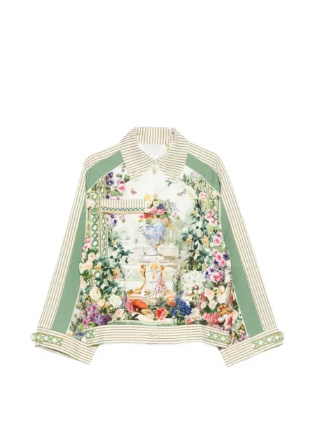Geacă Camilla cu model floral cu imagine alb