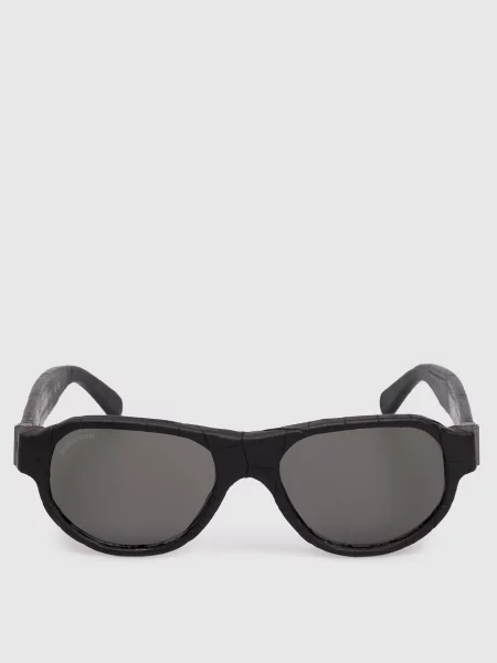 Кожаные солнцезащитные очки Stefano Ricci черные