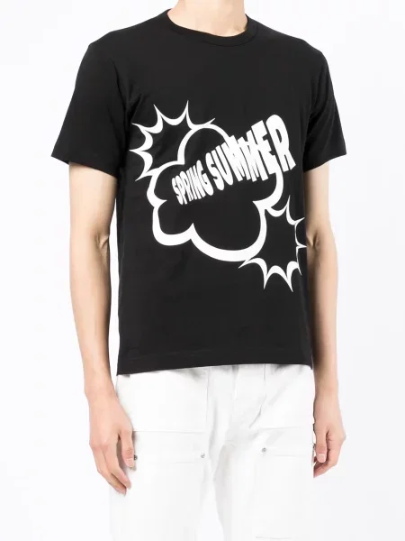 Tričko Comme Des Garçons Shirt s potiskem černé