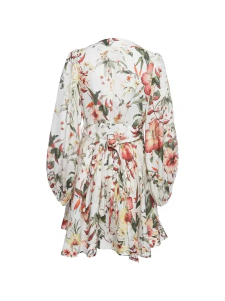 Rochie mini Zimmermann cu model floral cu imagine plic alb