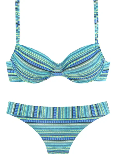 LASCANA Costum de baie două piese regal / azuriu / cobalt / turcoaz / galben albastru