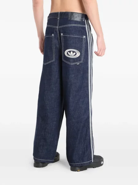 Spodnie cargo Adidas w paski klasyczne do biegania czarne