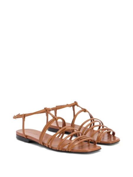 Sandale Jil Sander din piele fără toc maro