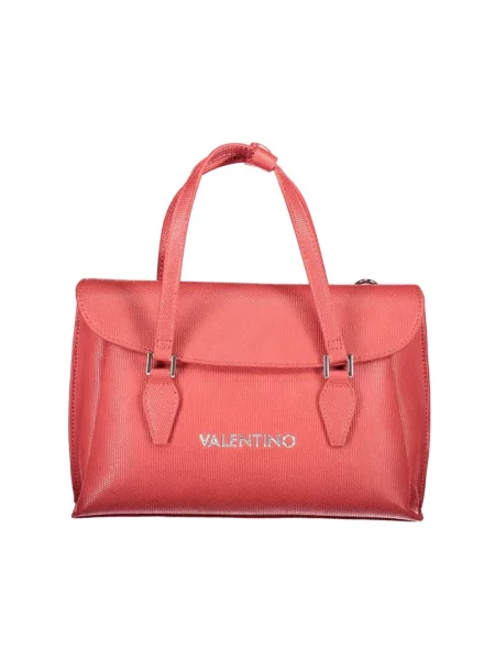 Lniana torebka Valentino By Mario Valentino czerwona