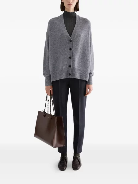 Ζακέτα Jil Sander κασμίρ με λαιμόκοψη v γκρι