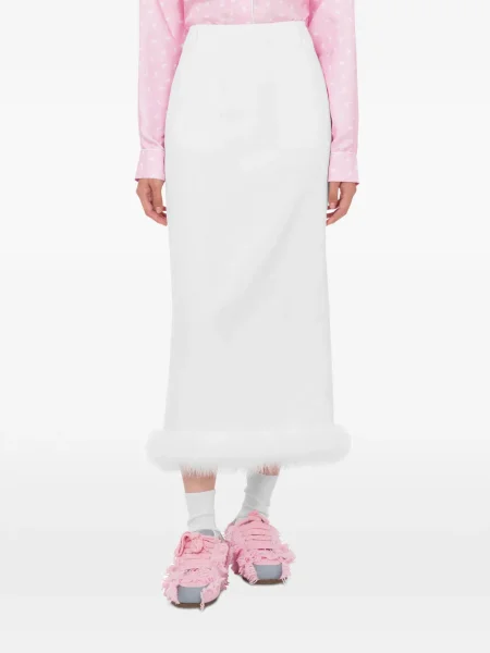 Midi sijonas Moschino iki kelių balta