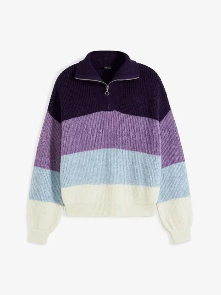 Sweter ze stójką fioletowy