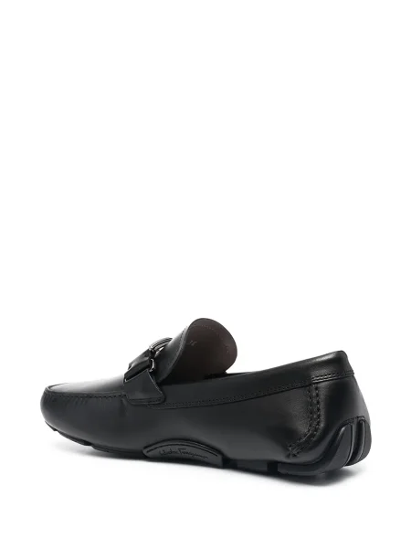 Pantofi loafer Ferragamo cu autograf negru