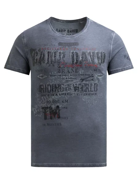 CAMP DAVID Majica golobje modra