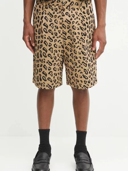 Wacko Maria pantaloni scurți din DICKIES / PLEATED SHORT TROUSERS bej