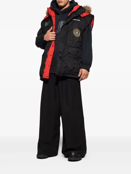 Geacă Balenciaga cu blană negru