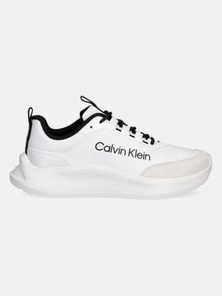 Dámske topánky Calvin Klein Light Eva Run Essential LAC Suede bright white/black biela