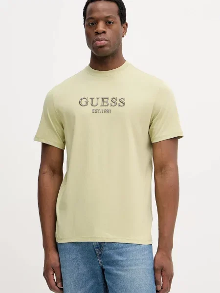Тениска Guess с апликация зелено