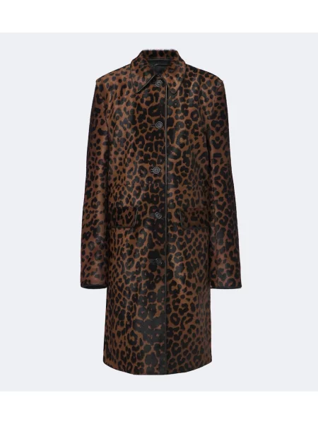 Palton Toteme cu imagine cu model leopard maro