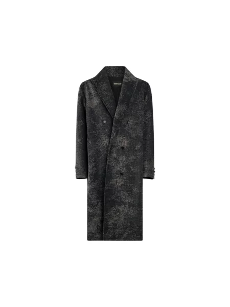 Płaszcz dwurzędowy Roberto Cavalli czarny