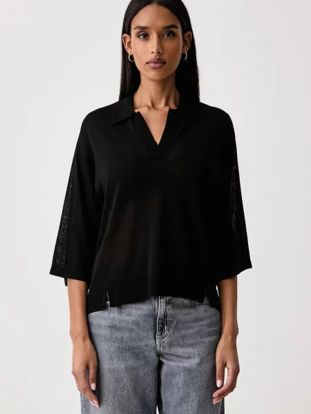 United Colors of Benetton bluză pentru femei cu vâscoză negru