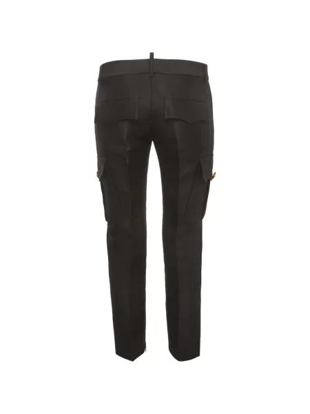 Pantaloni cargo Dsquared2 din satin negru