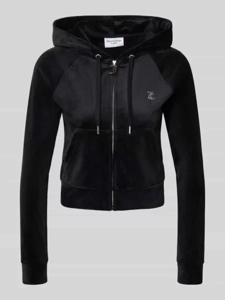 Bluza rozpinana z obszyciem kamieniami stras model ‘MADISON’ Juicy Couture czarna