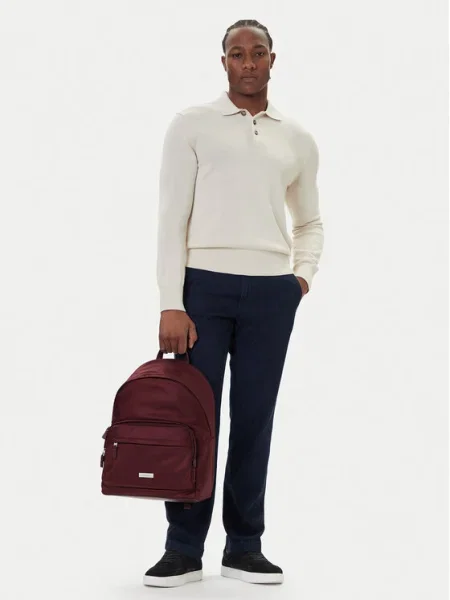 Rucsac Calvin Klein Sleek Round Vișiniu bordo