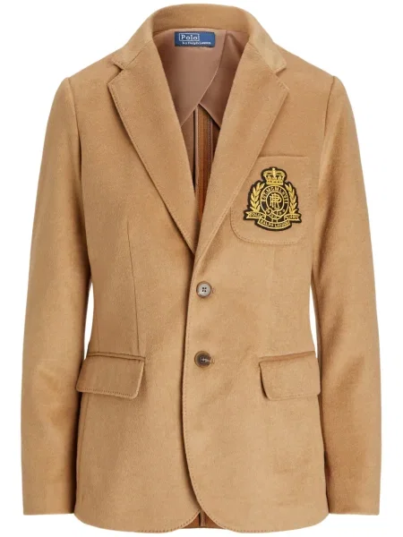 Vlněné dvouřadé polotričko Polo Ralph Lauren s autogramem zelené