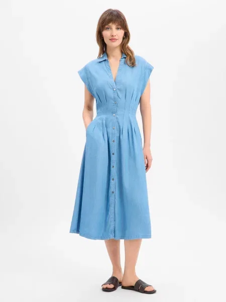 Marc Cain Dżinsowa sukienka Kobiety Lyocell 36 niebieski