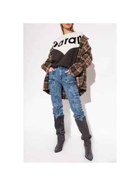 Aksamitna bluza Isabel Marant Etoile szara