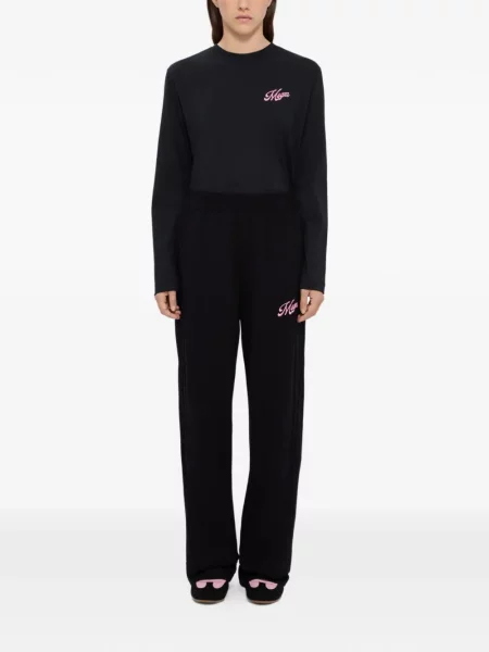Pantaloni Msgm cu broderie alergare negru