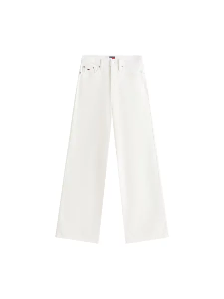 Szerokie jeansy Tommy Jeans z wysoką talią białe
