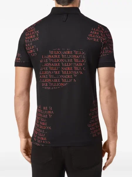 Tricou polo Billionaire cu imagine negru