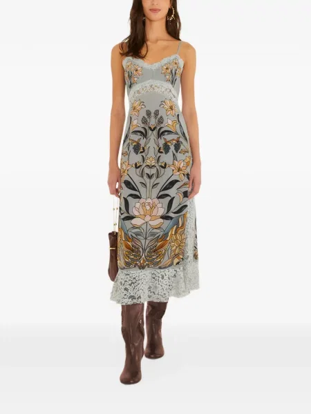 Rochie midi Farm Rio din dantelă albastru