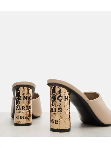 Papuci tip mules Givenchy din piele bej