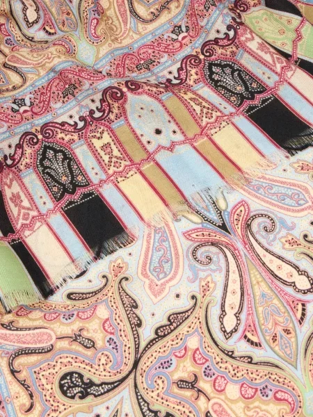 Fular Etro cu model floral albastru