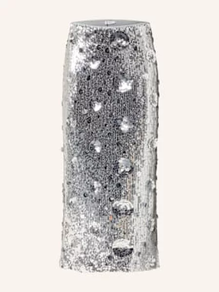 Riani Spódnica Z Siateczki Z Cekinami silber srebrna