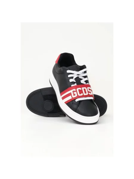 Sneakersy Gcds skórzane z logo czarne