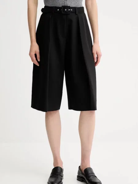 Simona Corsellini pantaloni scurți uni high waist negru
