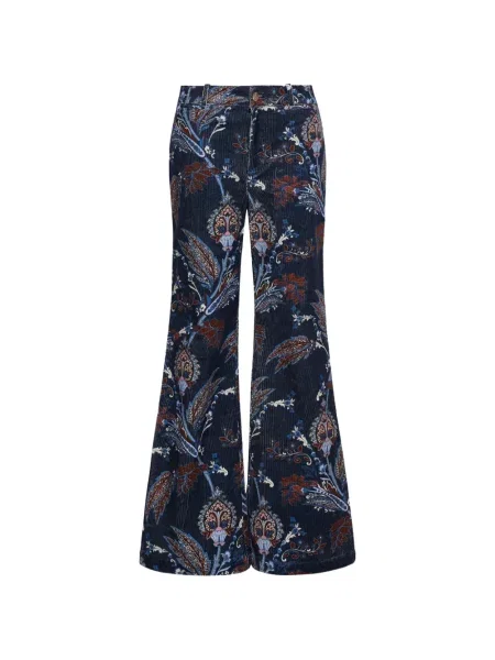 Pantaloni Cara Cara cu imagine cu model paisley albastru