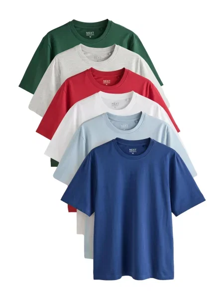 Next Tricou Essential albastru / albastru deschis / gri deschis / verde / roșu alb