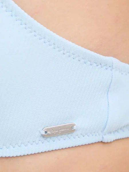 Plavková podprsenka Pepe Jeans SATIN STRP BR TOP měkký košík modrá