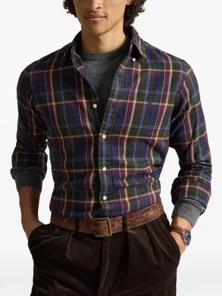 Polo majica Polo Ralph Lauren s vezom keper karirana plava