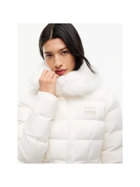 Tommy Jeans Geacă de iarnă alb