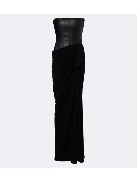 Rochie Alex Perry din piele drapată negru